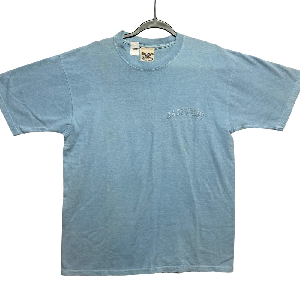 Nantucket T-Shirt Mens M Blue  Embroidered Made in USA Graphic Tee Oarsman